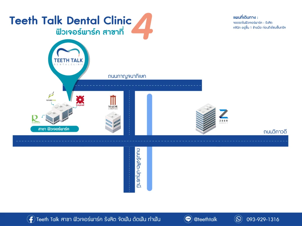 คลินิกทันตกรรม Teeth Talk Dental Clinic สาขา ฟิวเจอร์พาร์ค รังสิต