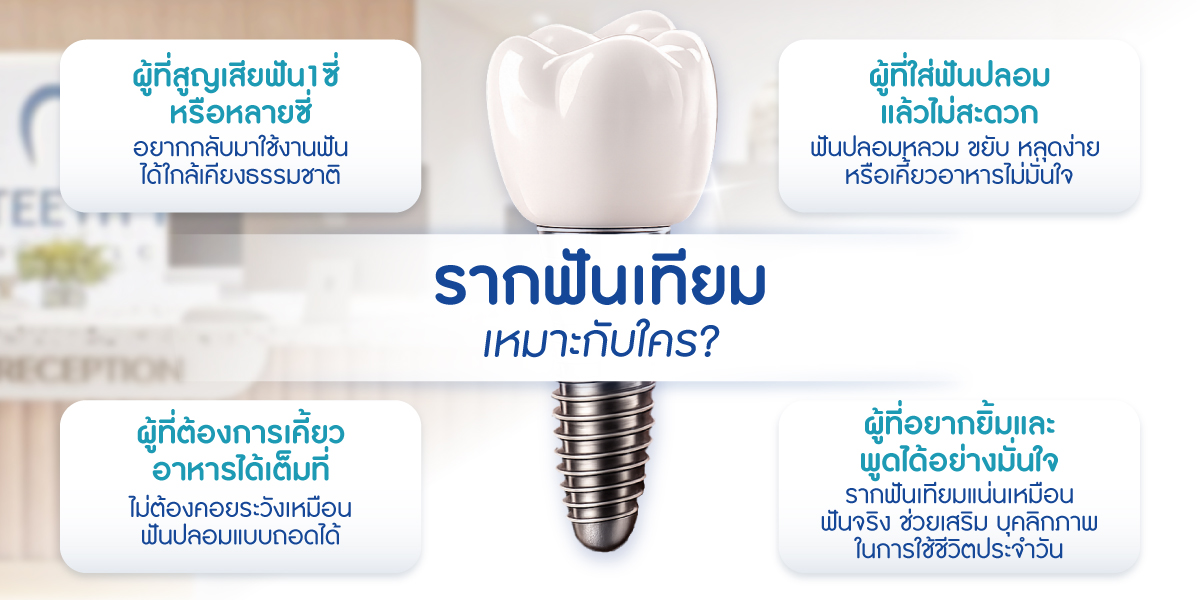 รากฟันเทียม เริ่มต้นงวดแรกเพียง 3,999.- ไม่ต้องใช้บัตรเครดิต ฟรี CT Scan 3 มิติ